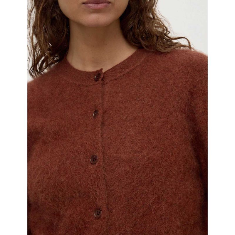 Assembly Label Carina Merino Wool Long Sleeve Cardigan Burnt Amber image number 2